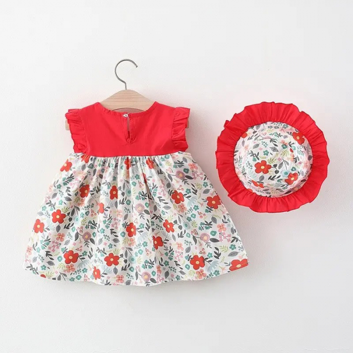 rochie-rosie-cu-floricele-si-palarie-asortata.jpg [2]