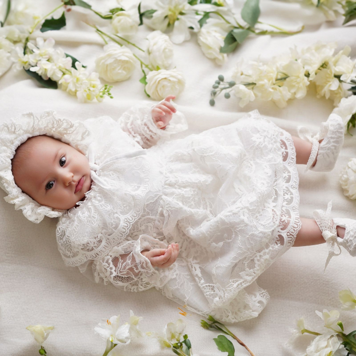 Rochie din muselina cu dantela, Charlotte [7]