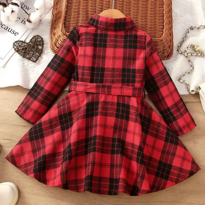Rochie cu carouri rosii si fundita [2]