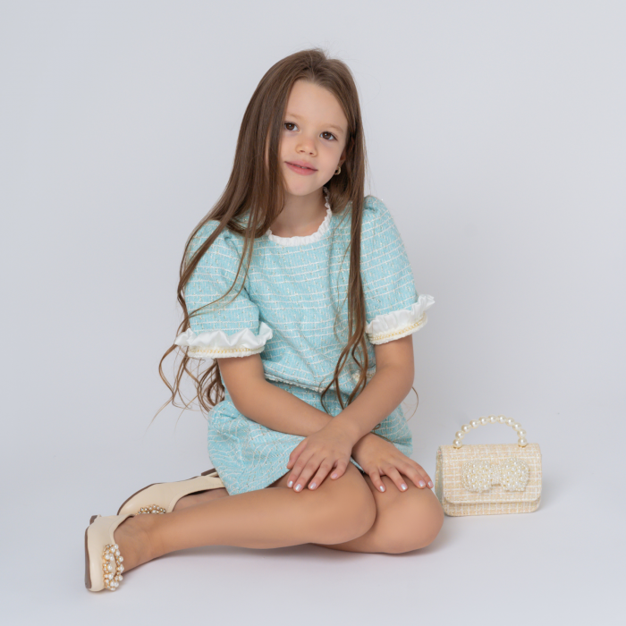 Rochie fete Bleu din Tweed, Zoe [3]