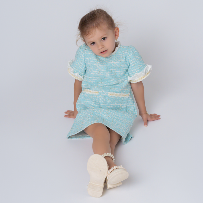 Rochie fete Bleu din Tweed, Zoe [2]