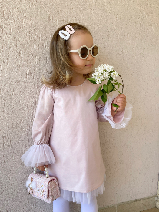 Rochie fete Roz pastel din Bumbac, Luna [5]