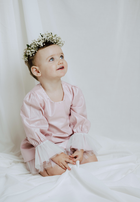 Rochie fete Roz pastel din Bumbac, Luna [2]