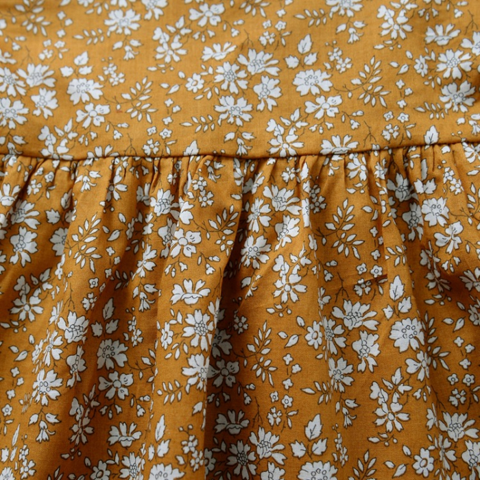 Rochie muștar cu floricele albe [4]