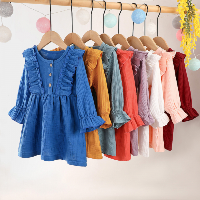 Rochie fete texturata cu volanase [2]