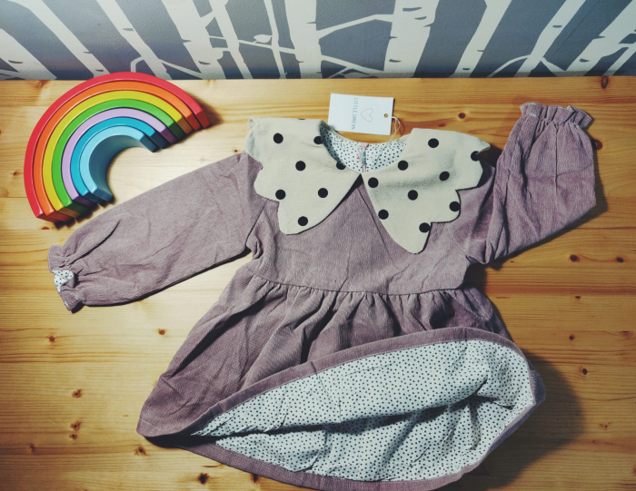 Rochie mov cu guler cu buline [6]
