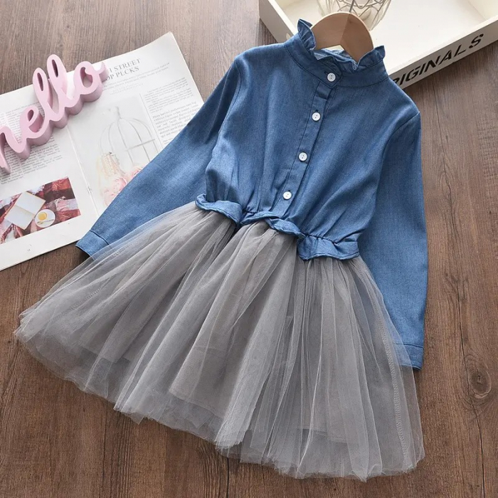 Set bluza portocalie cu guler si fusta cu carouri plus gentuta inclusa [7]