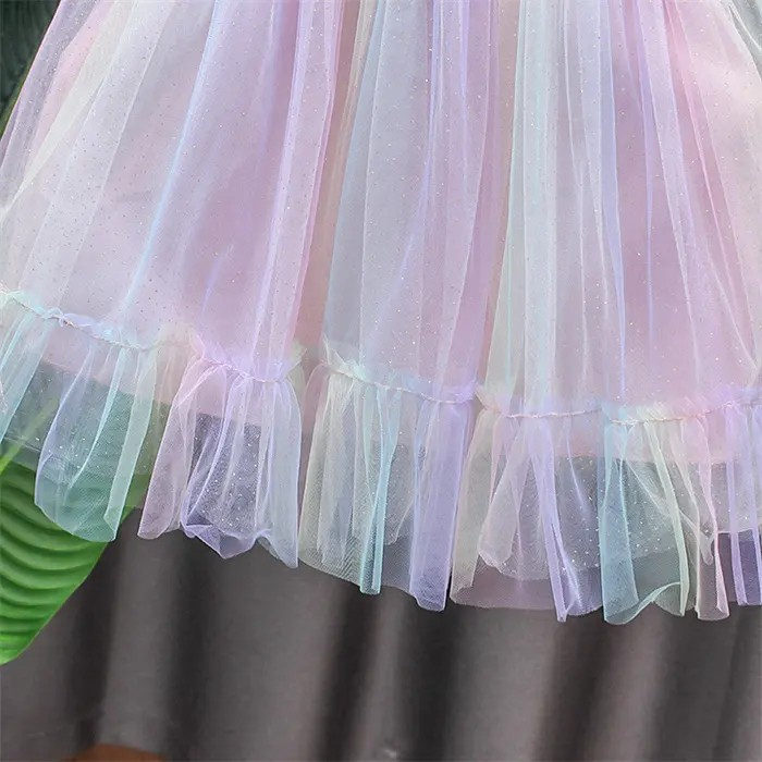 Rochie cu tulle curcubeu si bretelute [2]