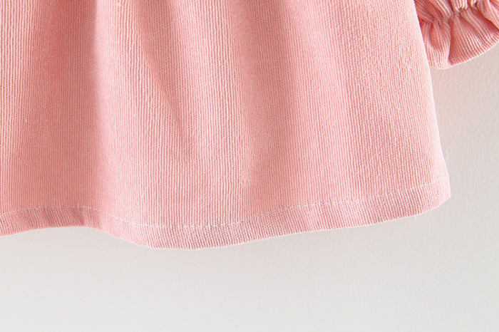 Rochie roz cu guler cu buline [7]