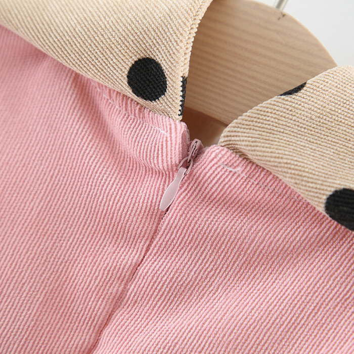 Rochie roz cu guler cu buline [4]