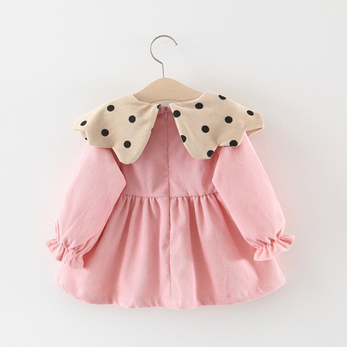 Rochie roz cu guler cu buline [2]