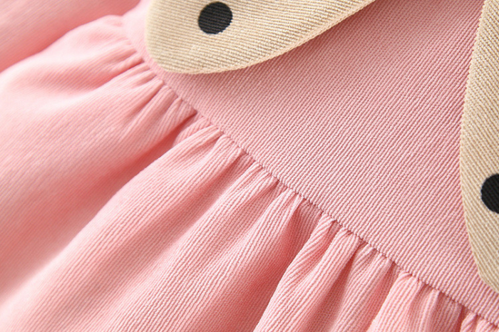 Rochie roz cu guler cu buline [6]