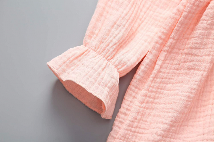 Rochie somon texturata cu volanase [4]
