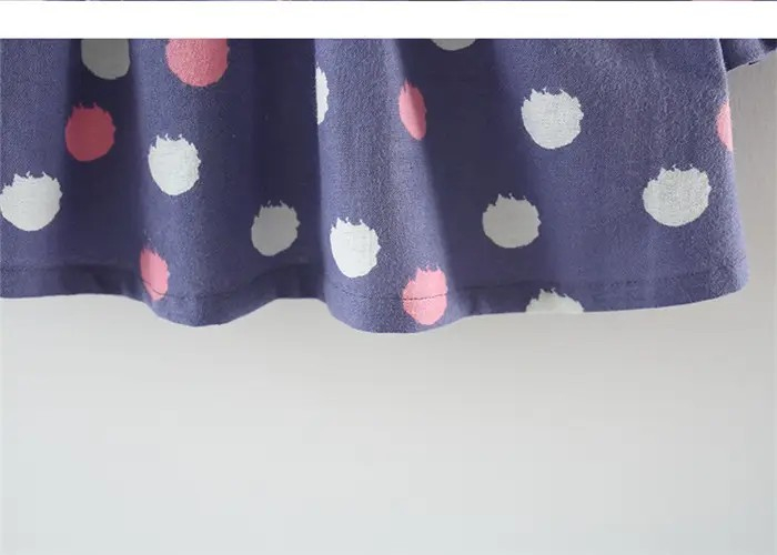 Rochie mov cu guler dublu roz si bulinute [6]