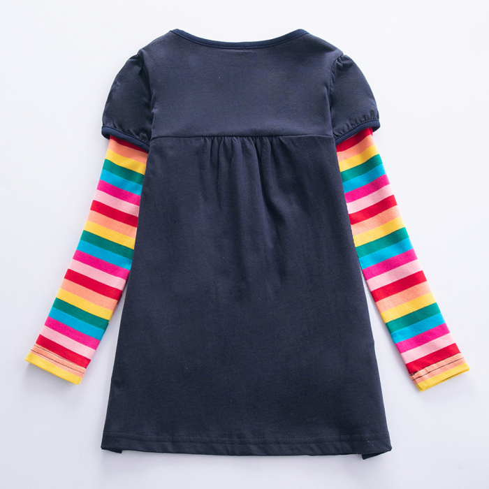 Rochie cu fluturași și mâneci lungi curcubeu [2]