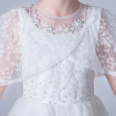 Rochie alba de printesa cu paiete si tulle [2]