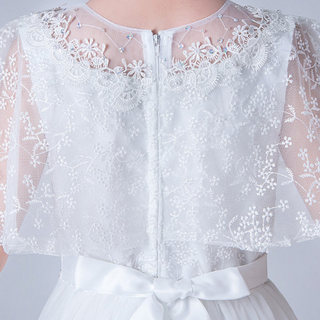 Rochie alba de printesa cu paiete si tulle [3]
