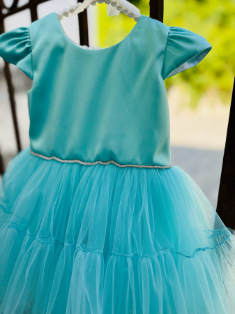 Premium - Rochie de ocazie verde smarald cu fusta din tulle