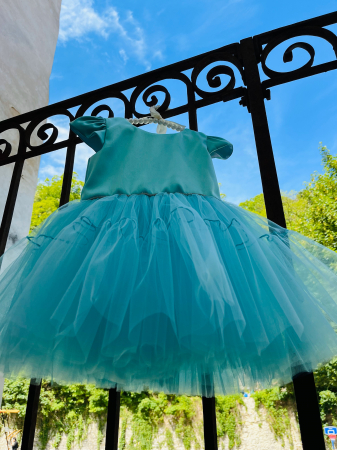 Premium - Rochie de ocazie verde smarald cu fusta din tulle