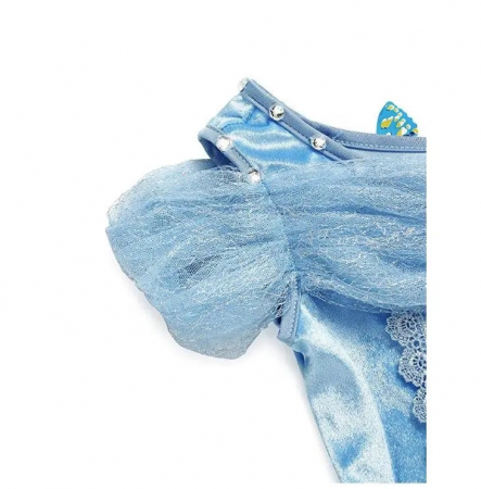Rochie albastra lunga de printesa cu fluturasi aplicati si tulle [1]