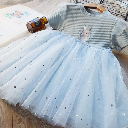 Rochițe primăvară - vară - Rochie cu Elsa cu maneca scurta