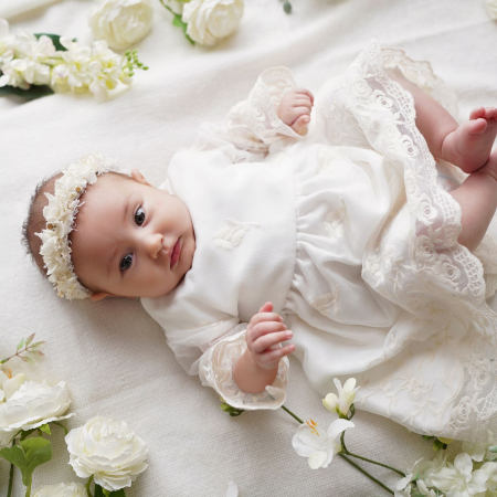 Botez - Rochie de botez din muselina, Carla