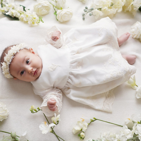 Rochie de botez din muselina, Carla [2]