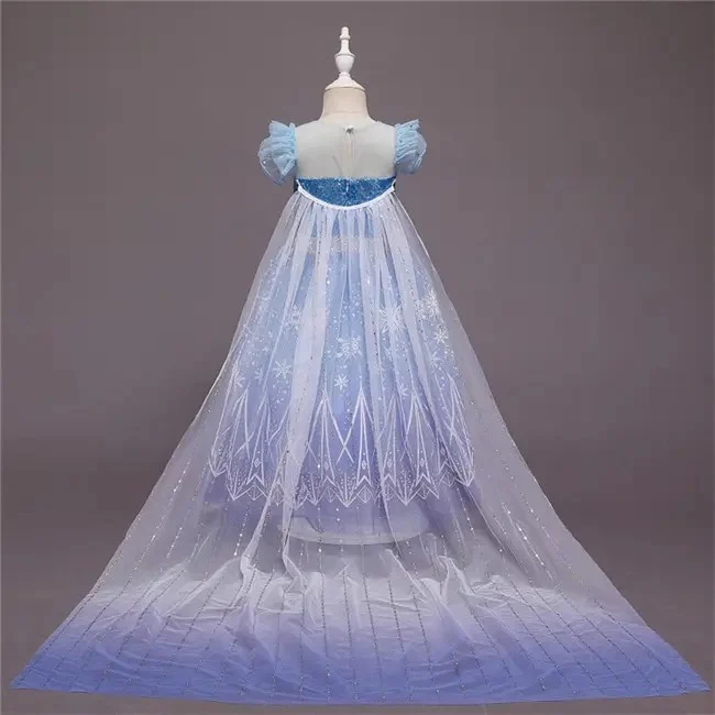 Rochie de ocazie Elsa cu tulle cu stelute si trena [5]