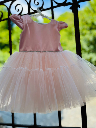 Premium - Rochie roz de ocazie cu fusta din tulle