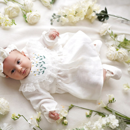 Rochie din in prespalat, Flori de camp [1]