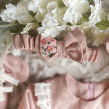 Rochie roz din in prespalat, Eva [4]