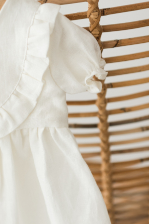 Rochie din in prespalat, Juliette, cu broderie manuala [2]