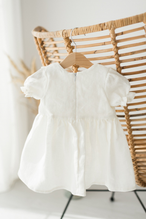 Rochie din in prespalat, Juliette, cu broderie manuala [3]
