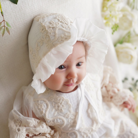 Botez - Rochie alba de botez cu dantela, Madira