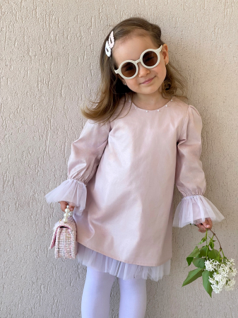 Rochie fete Roz pastel din Bumbac, Luna [3]