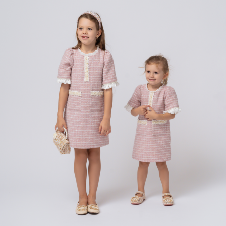 Premium - Rochie fete Roz din Tweed, Diana