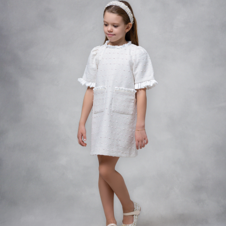 Premium - Rochie fete din Tweed cu insertii Roz, Amy