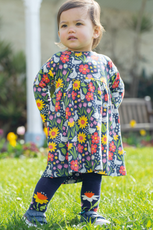 Premium - Rochie Frugi Little Amelia cu ratuste din bumbac organic