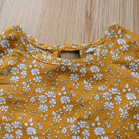 Rochie muștar cu floricele albe [1]