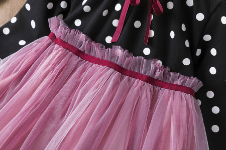 Rochie cu buline albe si fusta din tulle in degrade [2]