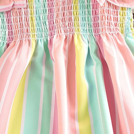 Rochie alba de printesa cu aplicatii, broderie si funda la spate [6]