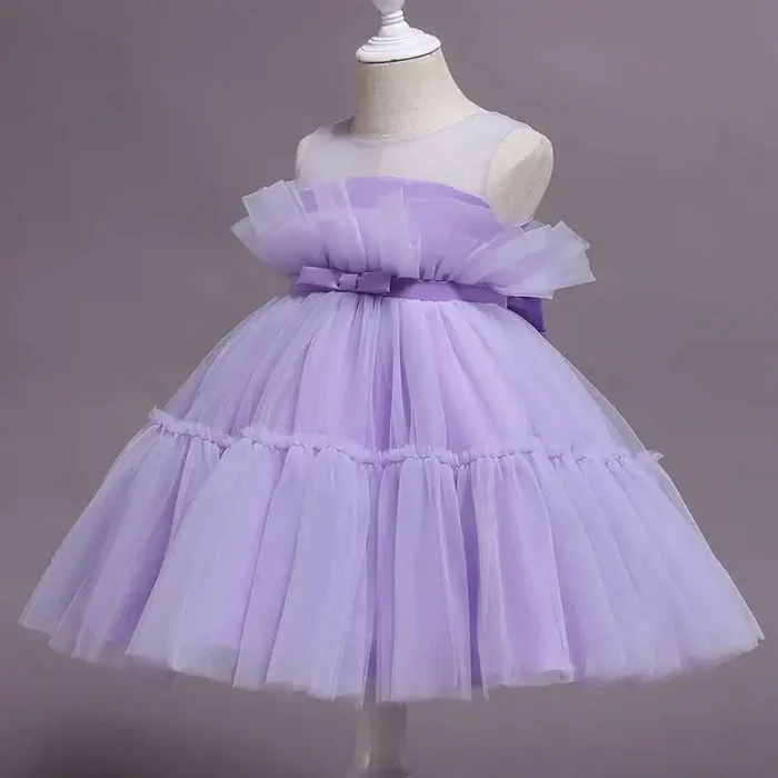 Rochie mov din tulle cu sectiuni transparente [4]
