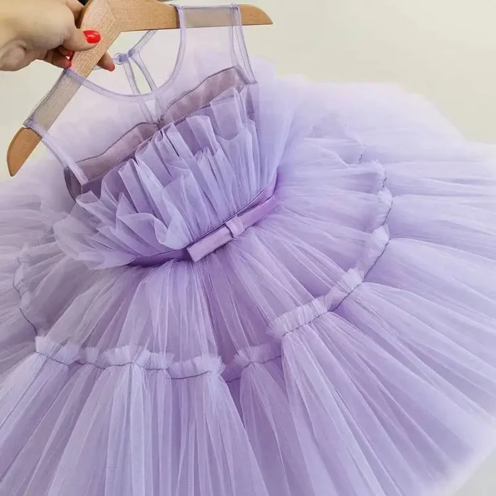Rochie mov din tulle cu sectiuni transparente [3]