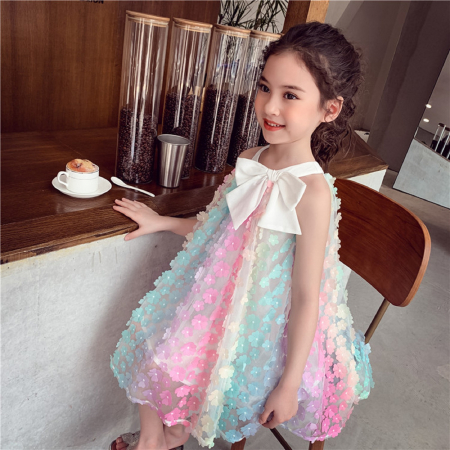 Rochițe primăvară - vară - rochie-multicolora-cu-floricele-si-funda.jpg
