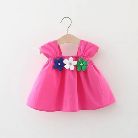 Rochițe primăvară - vară - rochie-roz-cu-bretele-si-3-floricele.jpg