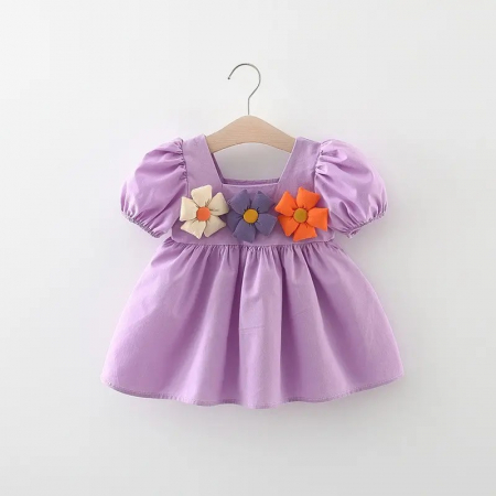 Rochițe primăvară - vară - rochie-mov-cu-maneca-scurta-si-3-floricele.jpg