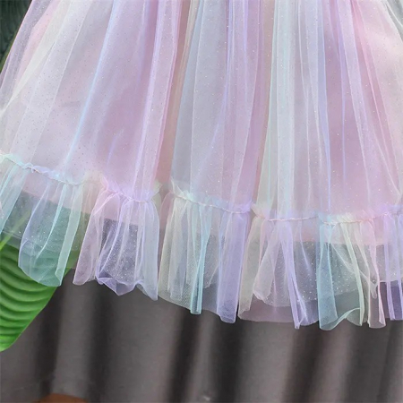 Rochie cu tulle curcubeu si bretelute [1]