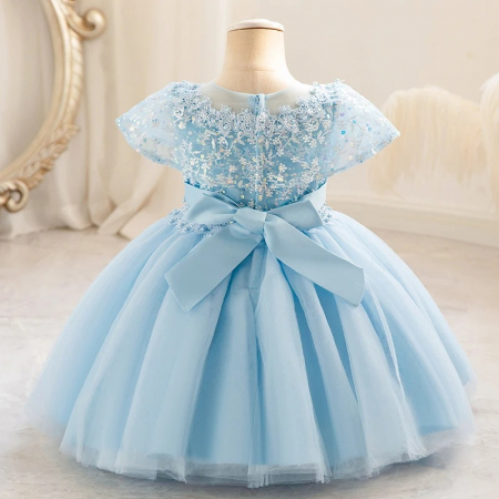 Rochie bleu de printesa cu paiete si tulle [1]