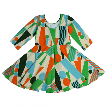 Premium - Rochie skater Ludic din bumbac organic cu print Kitra