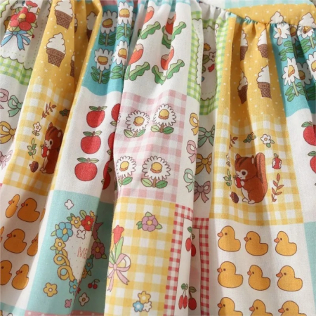 Rochie vesela cu model patchwork si guler [4]